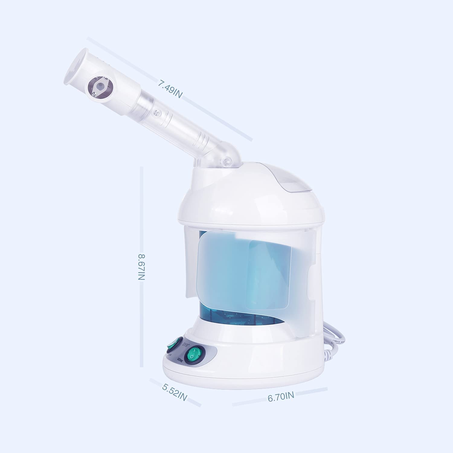 DYB Portable Facial Steamer, Nano Ionic Face Steamer with 360°Rotatable Sprayer,Mini Facial Steamer for Salon and Spa,1 Piece Headband and 4 Pieces Steel Skin Kits. - Image 8